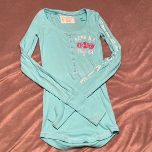 XS aeropastale blue long sleeve shirt